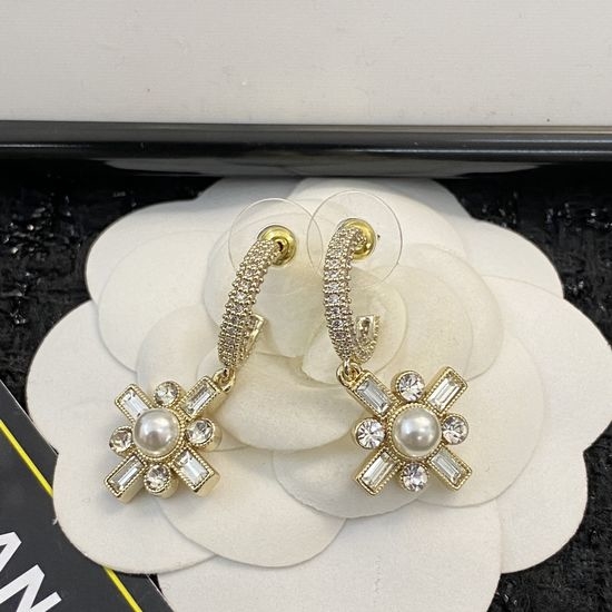Chanel Full Diamond Stud Earrings