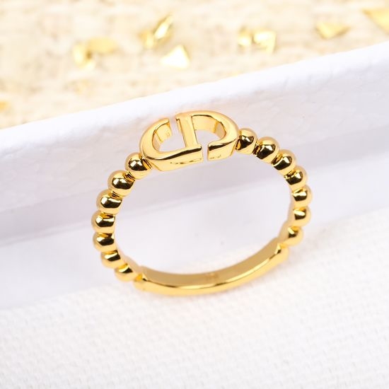 Christian Dior CD Silver Ball Ring Classic Elegant Style