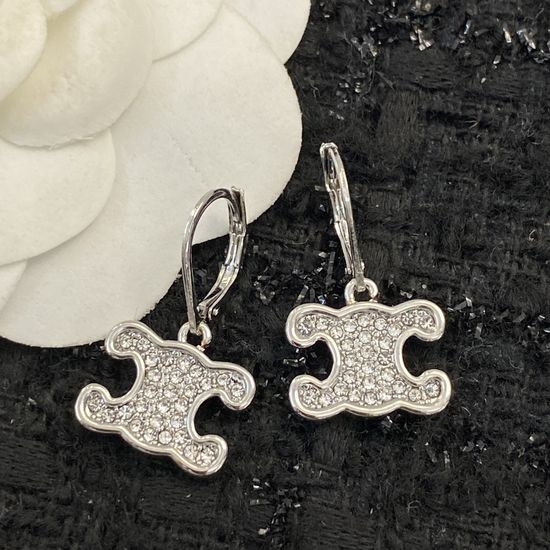 Celine Full Diamond Pattern Stud Earrings