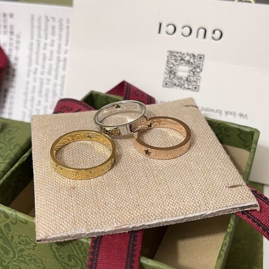Gucci Star Pattern Couple Rings