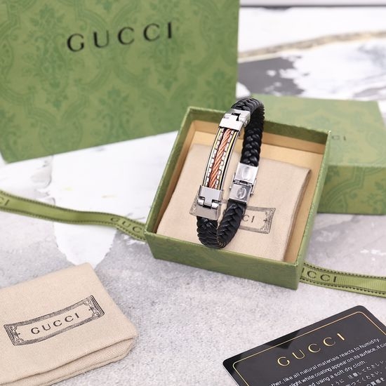 Gucci Genuine Leather Bangle Classic Style Design