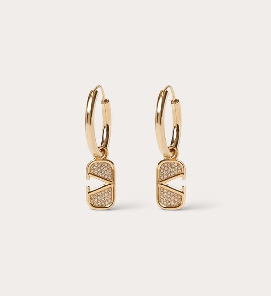 Valentino Diamond Inlaid Exquisite Stud Earrings