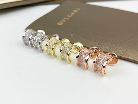 Bvlgari Full Diamond Stud Earrings