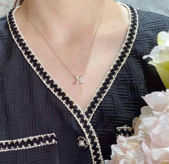 Tiffany & Co. Sterling Silver Marquis Pendant Necklace
