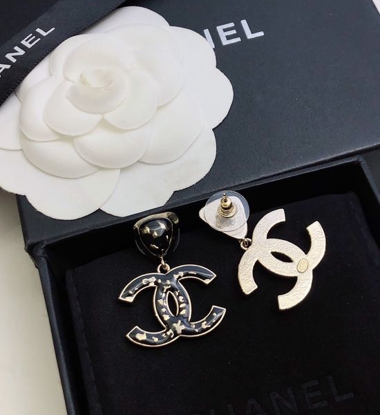 Chanel Classic Letter Engraved Earrings