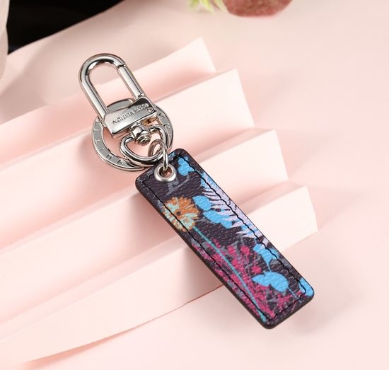 Louis Vuitton LV Printed Pattern Leather Keychain