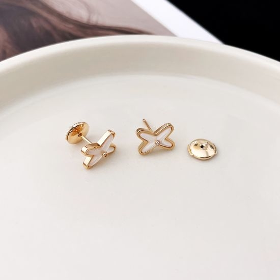 Chaumet Mother of Pearl Cross Stud Earrings