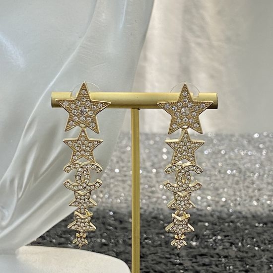Chanel Star Tassel Drop Earrings