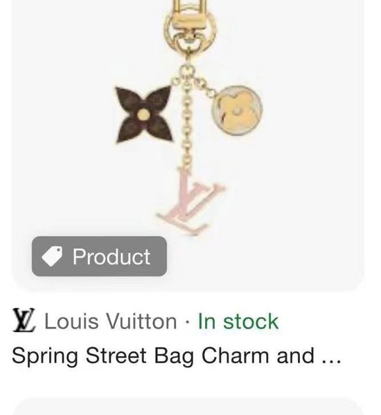 Louis Vuitton LV Keychain Bag Charm Canvas Floral Pattern