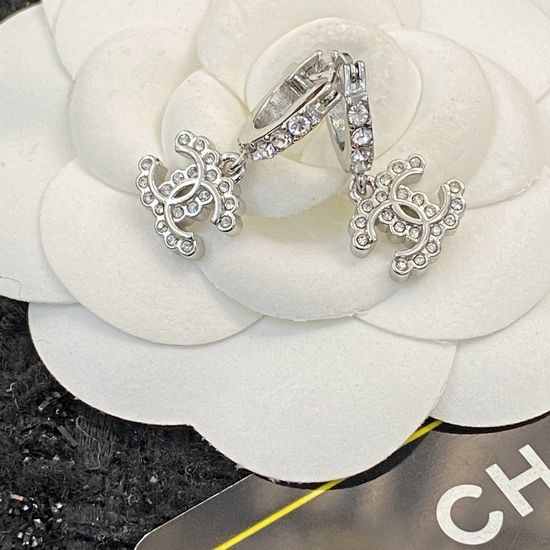 Chanel Mini Rhinestone Decorated Earrings
