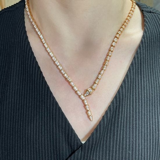 Bvlgari Sophisticated Diamond Snake Necklace