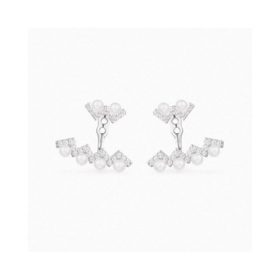 Apm monaco Z Shape Pearl Detachable Earrings
