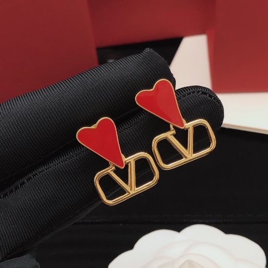 Valentino Heart Design Stud Earrings