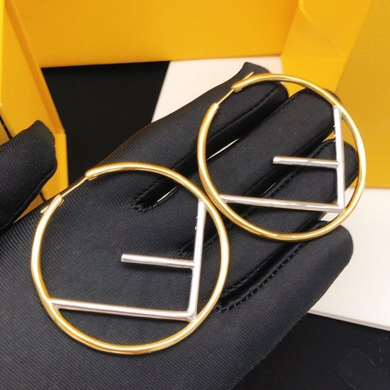 Fendi Large Round Two-tone Earrings