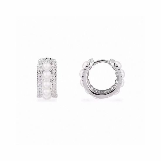 Apm monaco Double Layer Pearl Inlaid Clip Earrings
