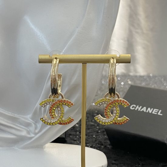 Chanel Colored Diamond Drop Earrings