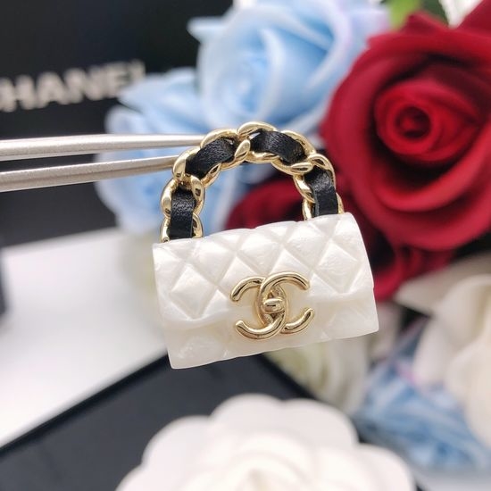 Chanel White Leather Wrapped Stud Earrings