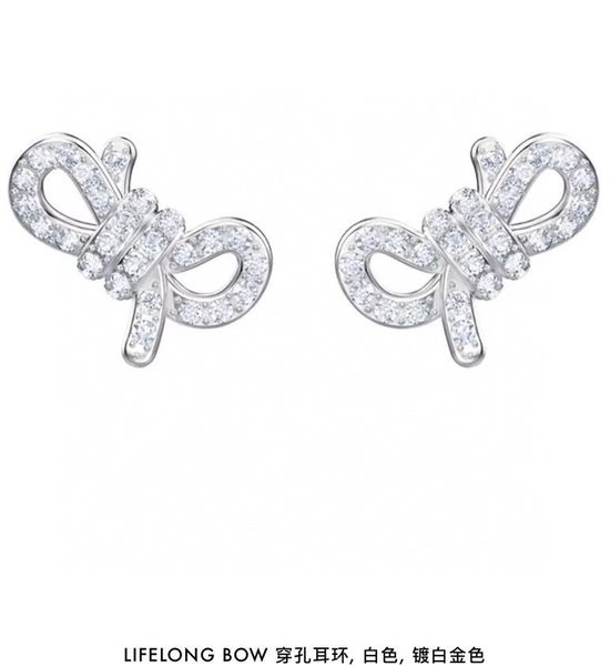 Swarovski Stereoscopic Bow Stud Earrings Delicate Design