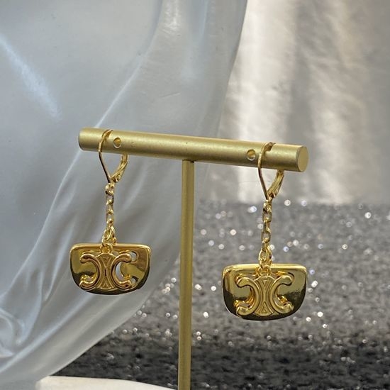 Celine Celine Earrings Chic Arch Insignia Pendant Style