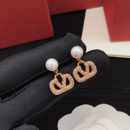 Valentino Pearl Diamond Inlaid Mini Earrings