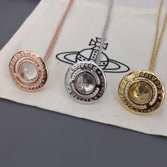 Vivienne Westhood Saturn Pendant Necklace With Rivet Details