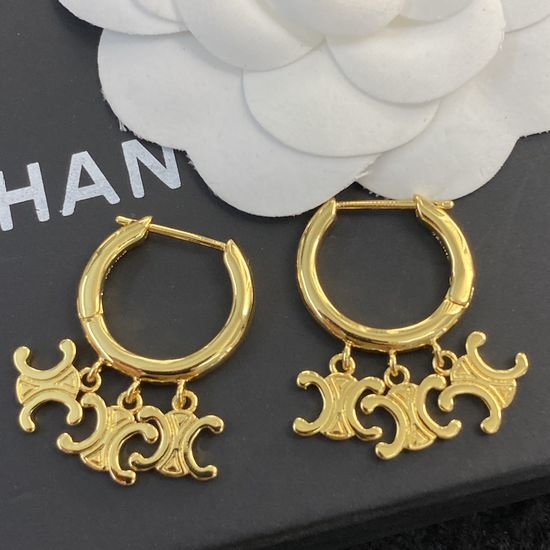 Celine Tassel Logo Pattern Drop Earrings