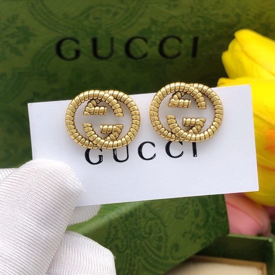 Gucci Twisted Interlocking Mini Stud Earrings