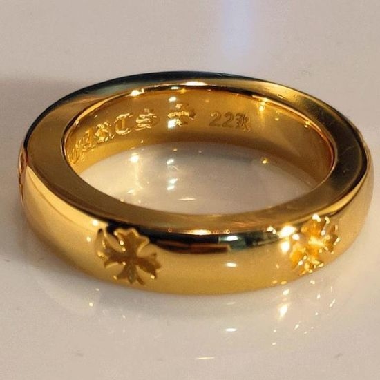 Chrome Hearts Punk Style Gold Tone Ring
