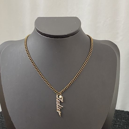 Christian Dior CD Delicate Fine Workmanship Pendant Necklace