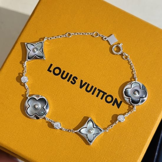 Louis Vuitton LV Monogram Gradient Grey Bracelet S925 Silver