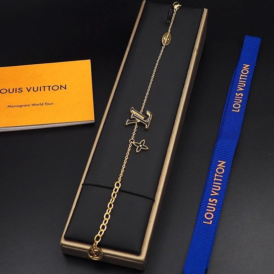 Louis Vuitton LV Enamel Letter Flower Adjustable Chain Bracelet
