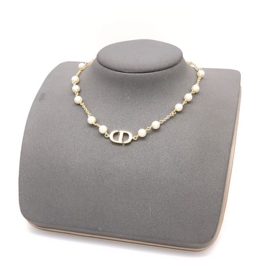 Christian Dior CD Dior Latest Pearl Necklace with CD Finish