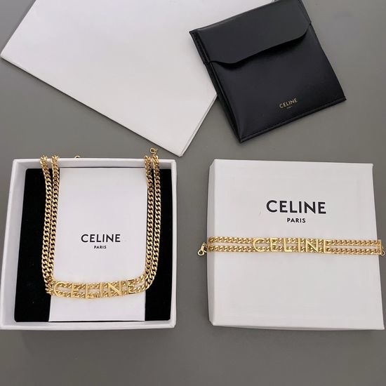 Celine Dainty Double Layer Letter Bracelet Choker