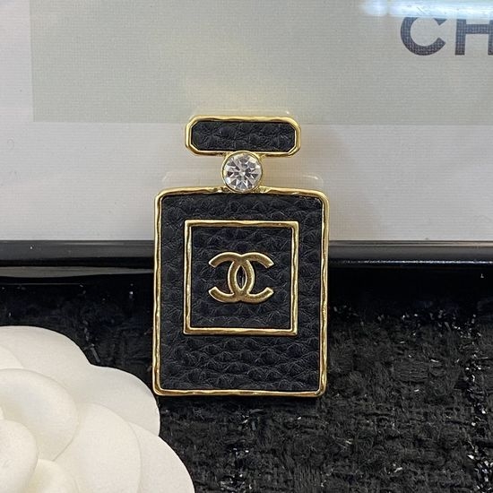 Chanel Leather Perfume Bottle Brooch