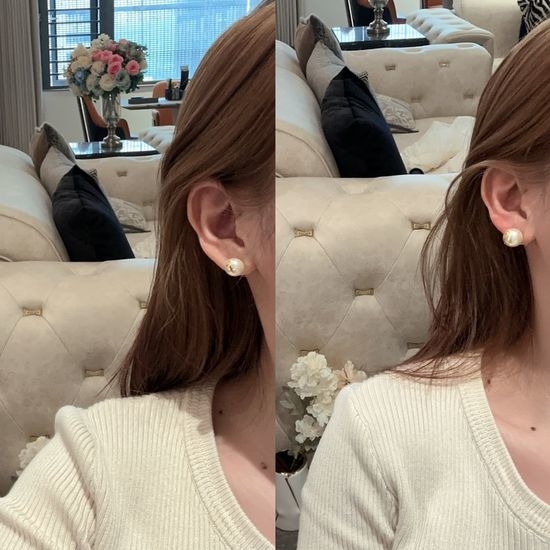 Yves Saint Laurent YSL YSL Logo Pearl Earrings