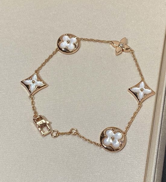 Louis Vuitton LV White Shell Flower Chain Bracelet