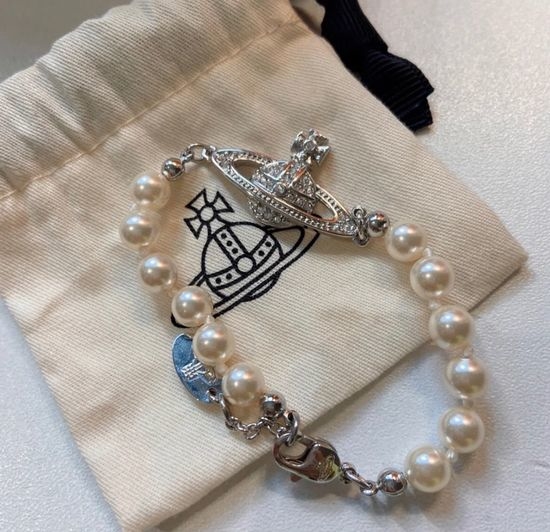 Vivienne Westhood Pearl Rhinestone Bracelet Classic Style