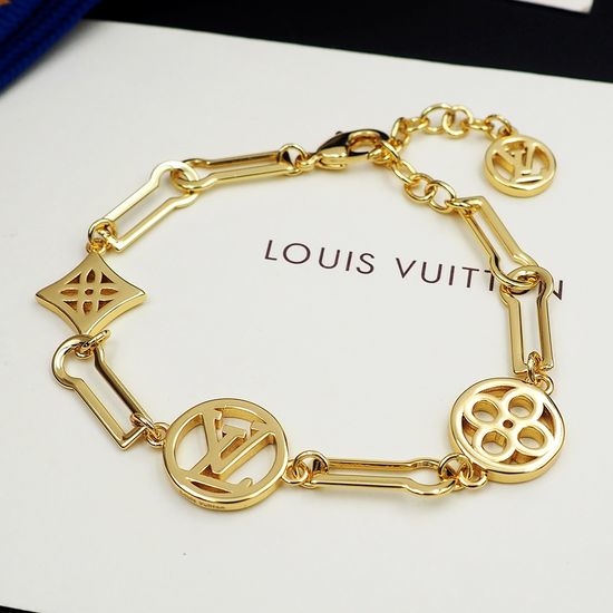 Louis Vuitton LV Floral Engraved Chain Bracelet