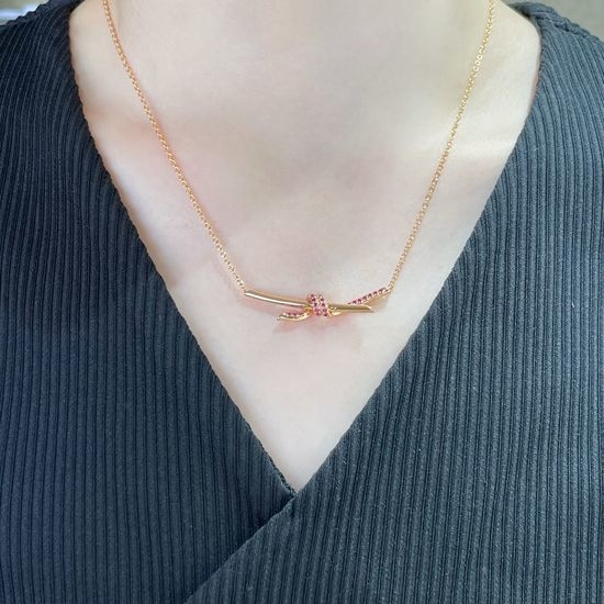 Tiffany & Co. Pink Diamond Knot Necklace