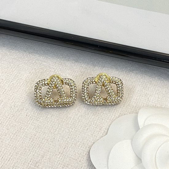 Valentino Rhinestone Vintage Earrings Luxurious Design