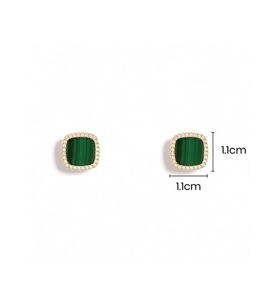 Apm monaco Malachite Simple Stud Earrings