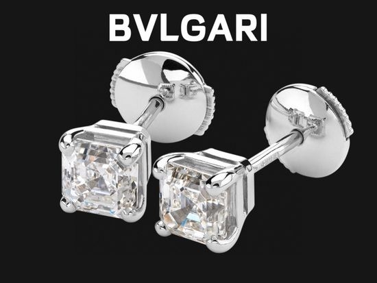 Bottega Veneta BV Princess Cut Cubic Zirconia Stud Earrings