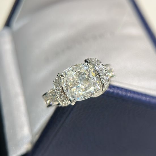 Chaumet Square Cut Cubic Zirconia Silver Ring