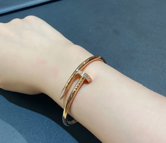 Cartier Nail Shaped Bangle with Diamonds