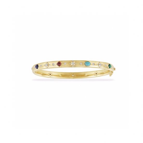 Apm monaco Vintage Roman Style Stone Inlaid Bangle