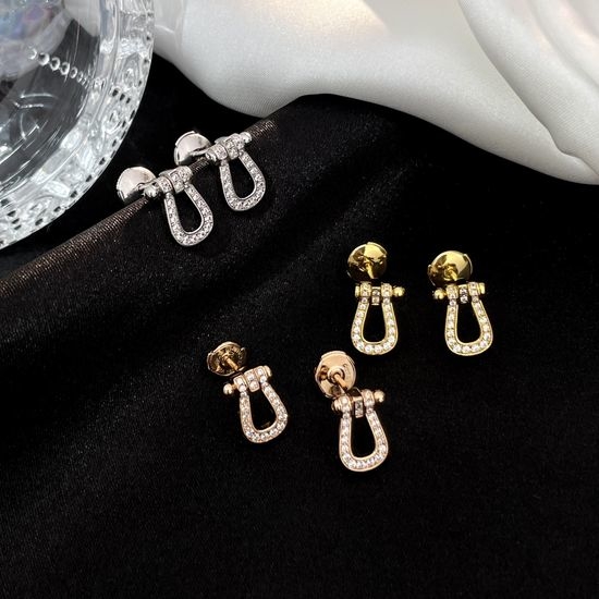 Fred Horseshoe Stud Earrings With Diamonds