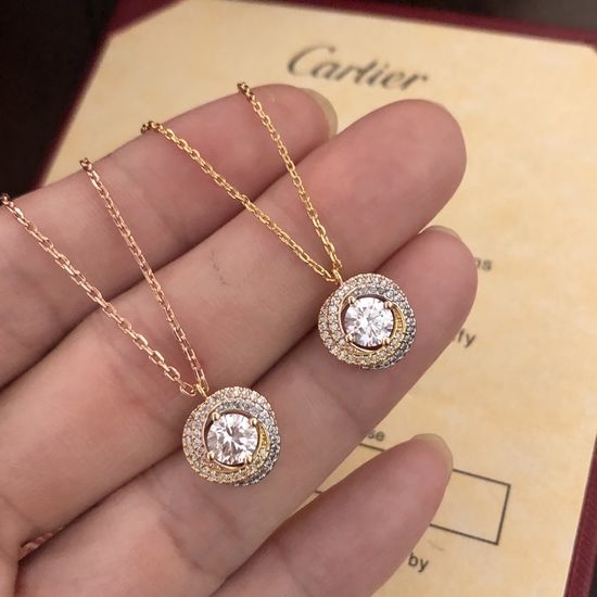 Cartier Three Ring 18K Gold Plated Necklace