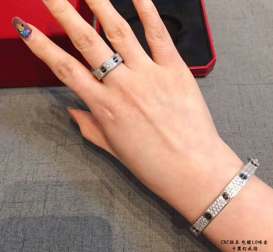 Cartier Black Nail Full Diamond Ring Premium Craft