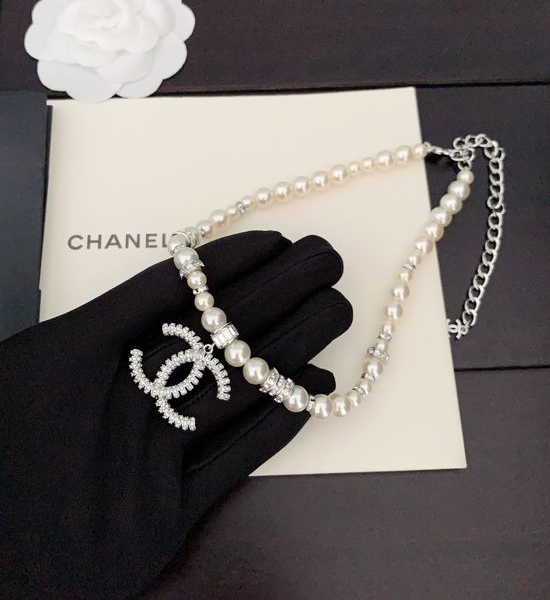 Chanel Elegant Single Strand Pearl Necklace