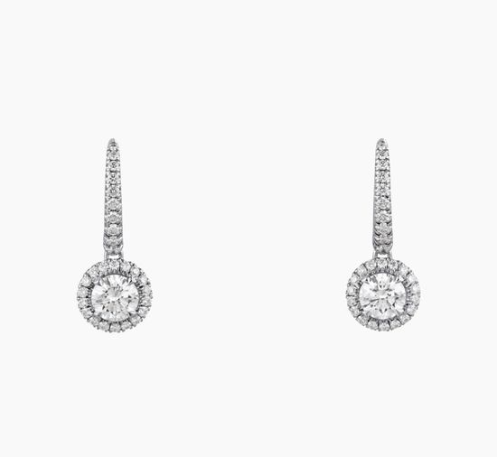 Cartier Large Round Diamond Drop Earrings